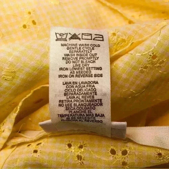 Ashley Ann Embroidered Eyelet Yellow Sundress Lined Tulle Hem Girls Size 14 1/2 - Picture 15 of 16